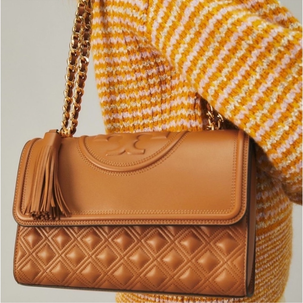 NEW Tory Burch Fleming Convertible Shoulder Bag in Kobicha